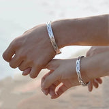 Thai Silver Braided Chain Bracelet Retro Chinese Jewelry