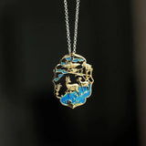 Classic Elk Brooch Necklace, Chinese Silver Jewelry