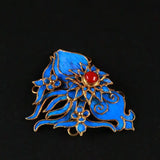 Longevity Peach Bergamot Forbidden City Brooch Hairpin Ladies Antique Jewelry