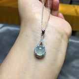 Chalcedony Egg Pendant Necklace - Retro Silver Jeweler