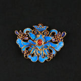 Vintage Enamel Porcelain Court Brooch Retro Ladies Jewelry