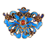 Vintage Enamel Porcelain Court Brooch Retro Ladies Jewelry