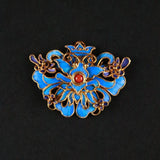 Enamel Porcelain Court Brooch Retro Ladies Jewelry