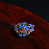 Enamel Porcelain Court Brooch Retro Ladies Jewelry