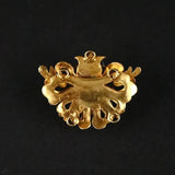Vintage Enamel Porcelain Court Brooch Retro Ladies Jewelry