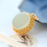 Hetian Jade Hollow Necklace Pendant Chinese Jewelry