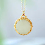 Hetian Jade Hollow Necklace Pendant Chinese Jewelry