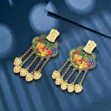 Inlaid Phoenix Carp Thai Silver Necklace Pendant Lady Silver Jewelry