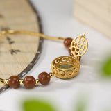 Southern Red Hetian Yu Open Sachet Bracelet Jewelry