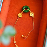 Handcrafted Natural Hetian Jade Bracelet for Women