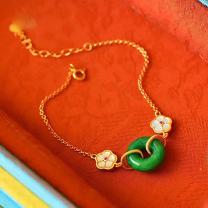Handcrafted Natural Hetian Jade Bracelet for Women