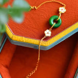 Handcrafted Natural Hetian Jade Bracelet for Women