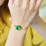 Handcrafted Natural Hetian Jade Bracelet for Women