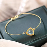 Geometric Prehnite Bracelet - Light Ladies Silver Jewelry