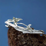 Ethnic Carved Orchid Silver Bracelet Cold Silver Jewelry