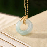 Natural Hetian Jade Bamboo Leaf Necklace Pendant Silver Jewelry