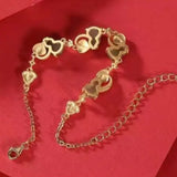 Zircon Inlaid Hetian Jade Gourd Silver Jewelry Set
