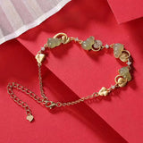 Zircon Inlaid Hetian Jade Gourd & Silver Jewelry Set