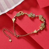 Zircon Inlaid Hetian Jade Gourd Silver Jewelry Set