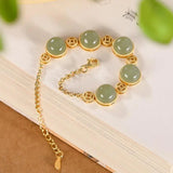 Antique Hetian Jade Bracelet Silver Jewelry
