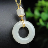 Genuine Hetian Jade Silver Jewelry Set for Women