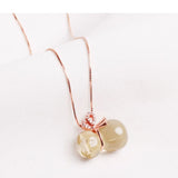 Vintage Citrine Diamond Necklace Pendant Charm Silver Jewelry