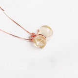 Vintage Citrine Diamond Necklace Pendant Charm Silver Jewelry