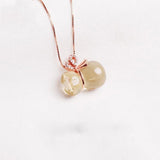 Vintage Citrine Diamond Necklace Pendant Charm Silver Jewelry