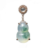 Green Chalcedony Gourd Necklace Pendant Charm Chinese Art Jewelry