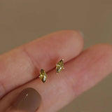 Olive Green Zircon Marquise Diamond Earrings