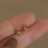 Olive Green Zircon Marquise Diamond Earrings