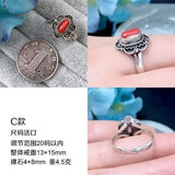 Vintage Inlaid Dzi Bead Adjustable Couple Ring Ethnic Jewelry