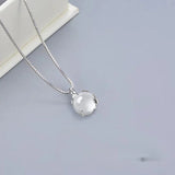 Plum Blossom Egg Chalcedony Necklace Pendant Charm Retro Silver Jewelry