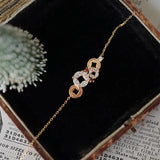 Silver Inlaid Crystal Bracelet for Women God of Fortune Chinese Dinner Accessory