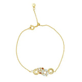 Silver Inlaid Crystal Bracelet for Women God of Fortune Chinese Dinner Accessory