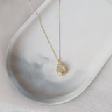 Tulip Flower Diamond Pendant Necklace Silver Jewelry