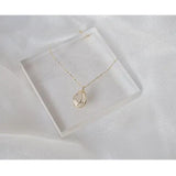 Tulip Flower Diamond Pendant Necklace Silver Jewelry