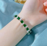 Green Rhinestone Bracelet for Women