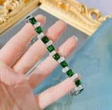 Green Rhinestone Bracelet for Women