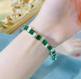 Green Rhinestone Bracelet for Women