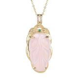 Designer's Chalcedony Leaf Pendant Necklace for Women