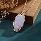 Designer's Chalcedony Leaf Pendant Necklace for Women