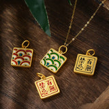 Craft Geometric Pendant Necklace Chinese Culture Ancient Law