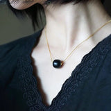 Geometric Agate Pendant Necklace, Ladies Silver Jewelry