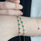 Unique Silver Diamond Jelly Beans Round Bracelet Charm Retro Jewelry