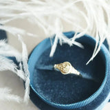 Creative Silver Inlaid Carved Adjustable Ring