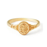 Creative Silver Inlaid Carved Adjustable Ring