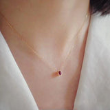 Designer Silver Inlaid Garnet Necklace Pendant Chinese Retro Charm