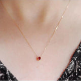 Designer Silver Inlaid Garnet Necklace Pendant Chinese Retro Charm