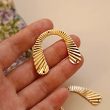 Gold-Plated Three-Hole Link Pendant Earrings
